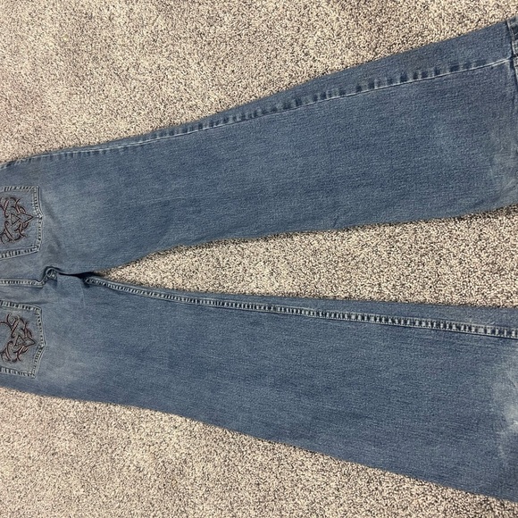 Harley Davidson 2007 Women’s Jeans 12 Long Embroidered Y2K VTG Denim Riding Pant - Picture 9 of 14